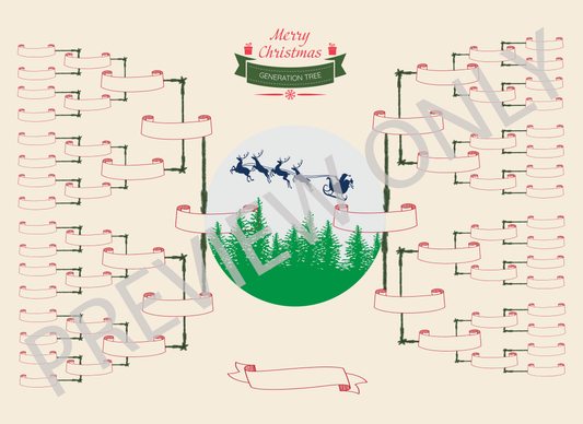 6-Generation-family-tree – Santa Riding Reindeer Theme (Digital)