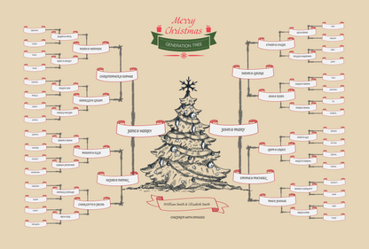 6-Generation-family-tree – Christmas Tree Theme (Digital)