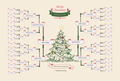 6-Generation-family-tree – Christmas Tree Theme (Digital)