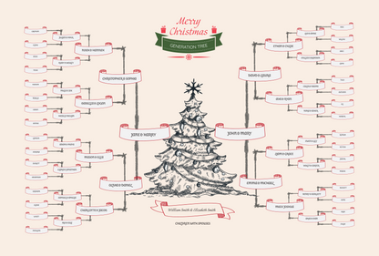 6-Generation-family-tree – Christmas Tree Theme (Digital)