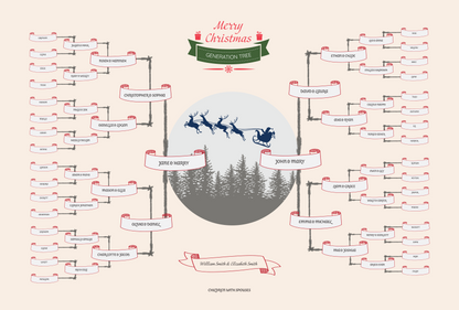 6-Generation-family-tree – Santa Riding Reindeer Theme (Digital)