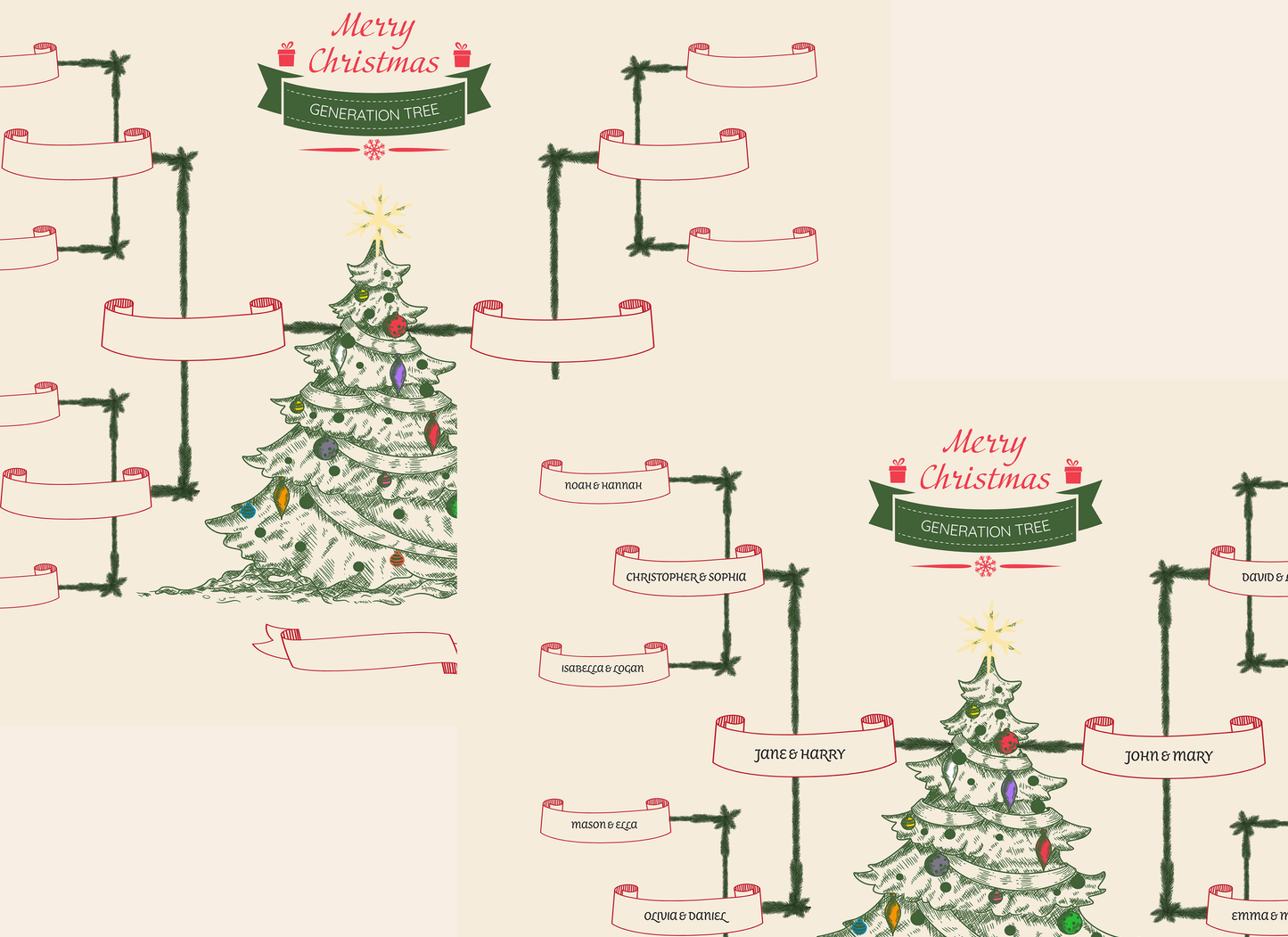 4-Generation-Family-Tree – Christmas Tree Theme (Digital)