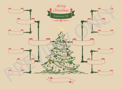 4-Generation-Family-Tree – Christmas Tree Theme (Digital)