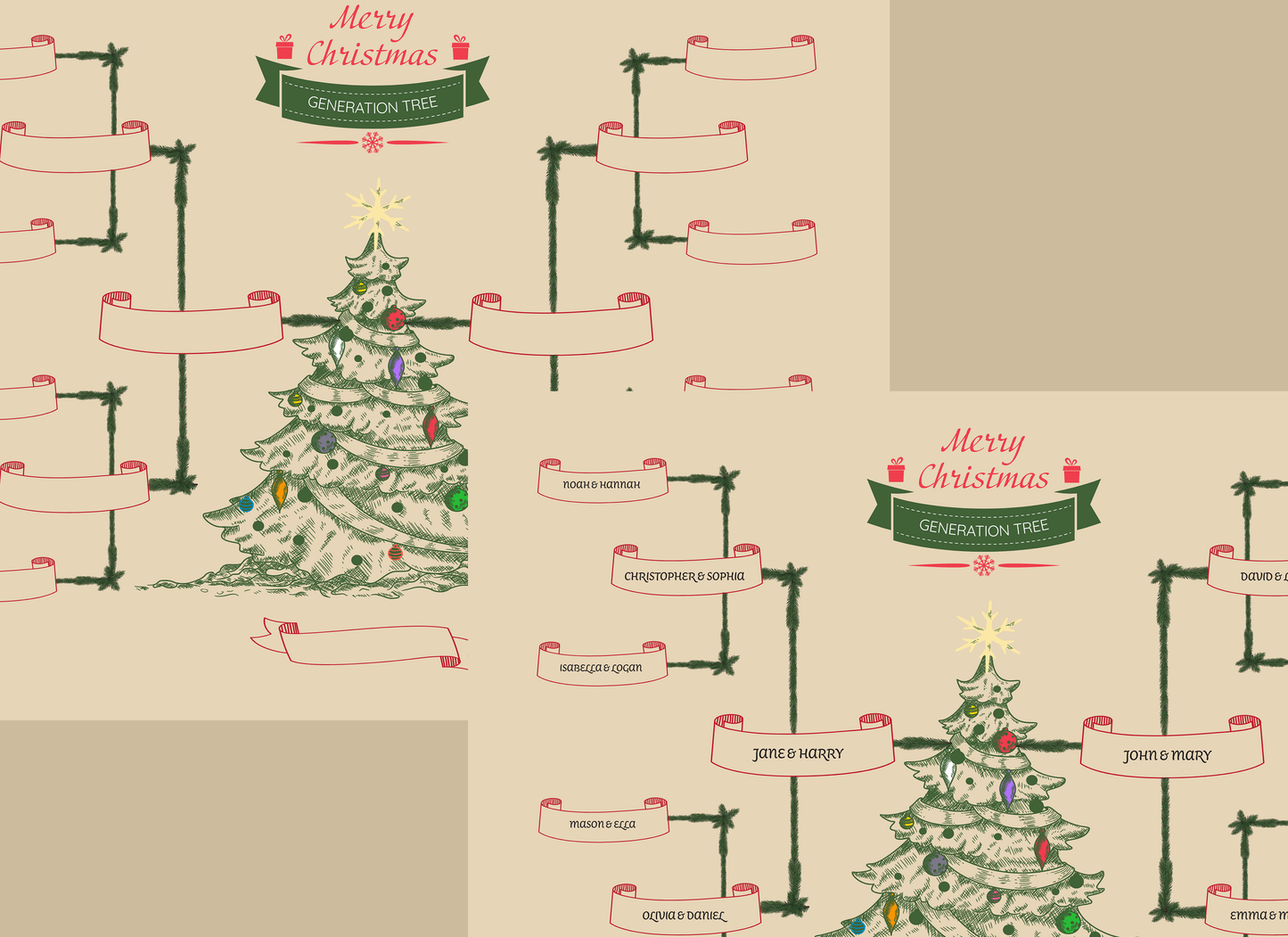 4-Generation-Family-Tree – Christmas Tree Theme (Digital)