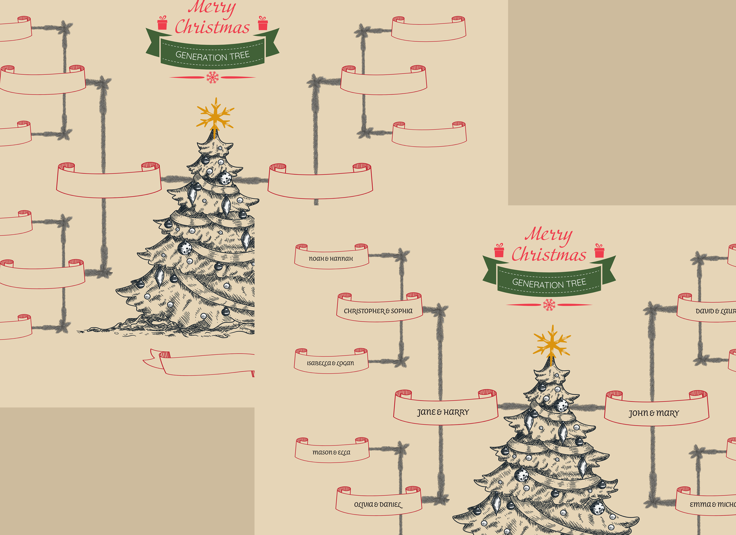 4-Generation-Family-Tree – Christmas Tree Theme (Digital)