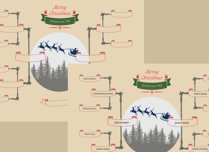 4-Generation-Family-Tree – Santa Riding Reindeer Theme (Digital)