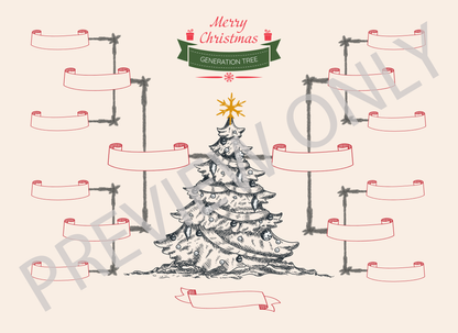 4-Generation-Family-Tree – Christmas Tree Theme (Digital)