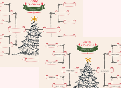 4-Generation-Family-Tree – Christmas Tree Theme (Digital)