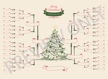 6-Generation-family-tree – Christmas Tree Theme (Digital)