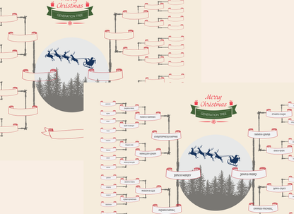 6-Generation-family-tree – Santa Riding Reindeer Theme (Digital)