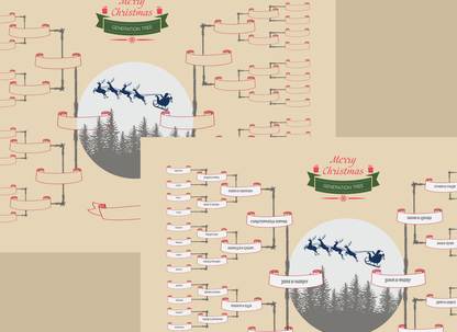 6-Generation-family-tree – Santa Riding Reindeer Theme (Digital)