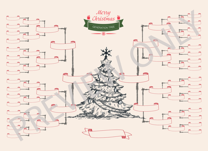 6-Generation-family-tree – Christmas Tree Theme (Digital)