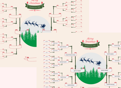 6-Generation-family-tree – Santa Riding Reindeer Theme (Digital)