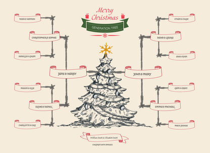 4-Generation-Family-Tree – Christmas Tree Theme (Digital)