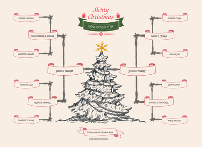 4-Generation-Family-Tree – Christmas Tree Theme (Digital)